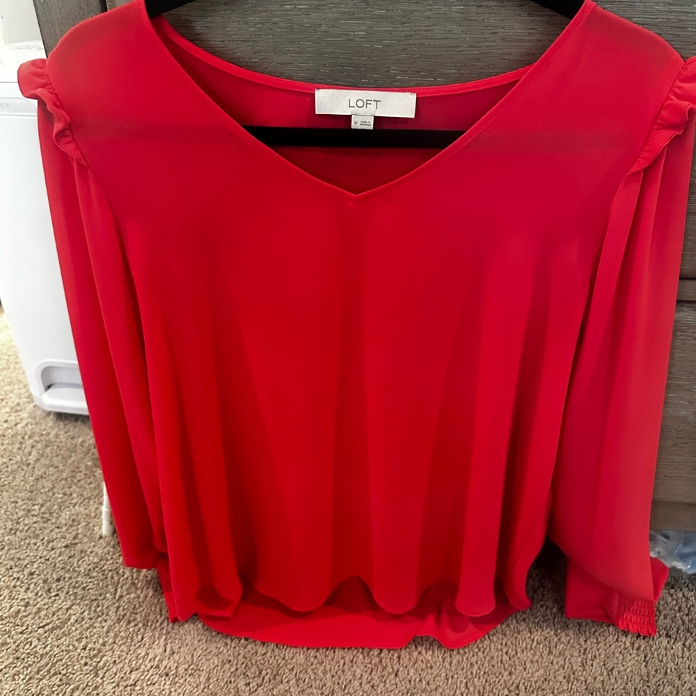 LOFT Women's Red Blouse